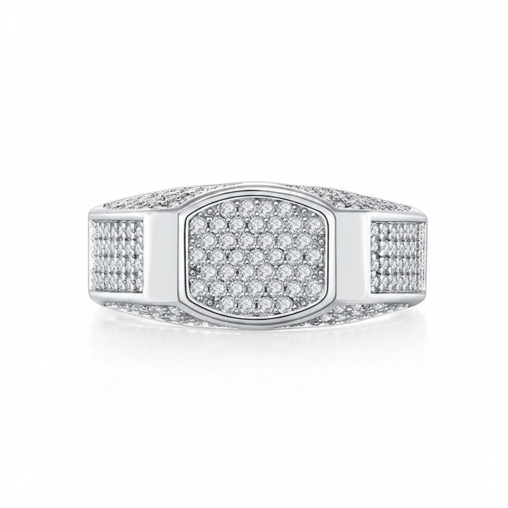 Helix Interlock Silver Ring for Men 