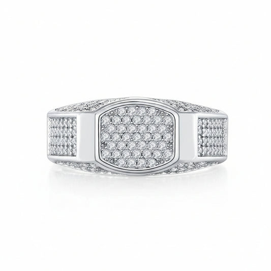 Helix Interlock Silver Ring for Men 
