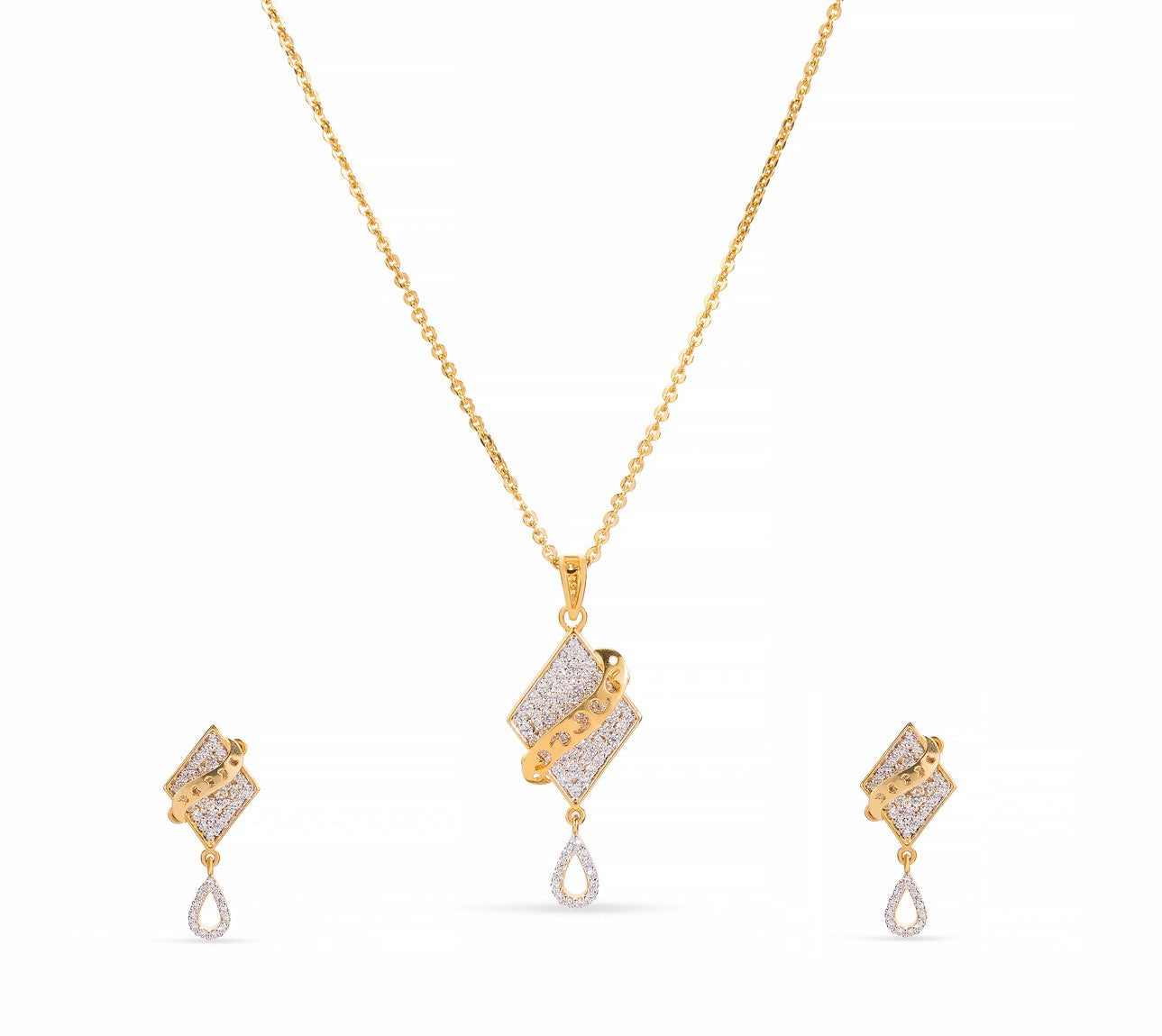 High-quality sterling silver jewelry set for women, including a matching necklace and earrings for a complete look