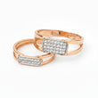 His and Hers Diamond Accented Silver Couple Ring