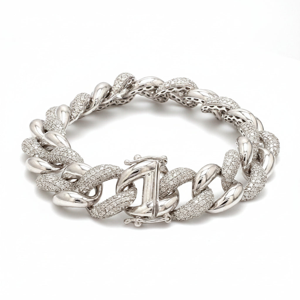 Imperial Baguette Men's Silver Bracelet 