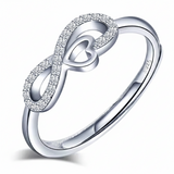 Infinity Love Heart Silver Ring for Women 