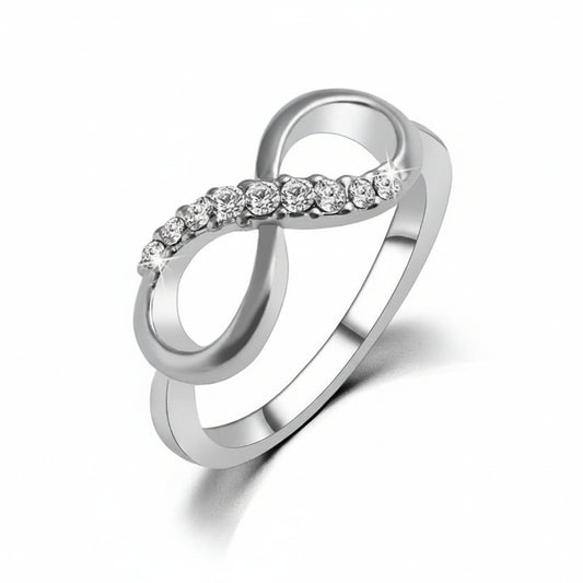 Infinity Sparkle Band Silver Ring for Women 