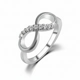 Infinity Sparkle Band Silver Ring for Women 