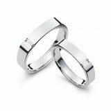 Linear Matching Silver Couple Ring 