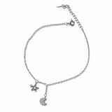 Luna Star Silver Anklet for women 