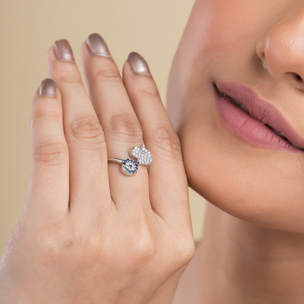 Luxaore Evil Eye Good Luck Ring for Women