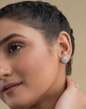 Luxaore White simple design silver earring for girls and women