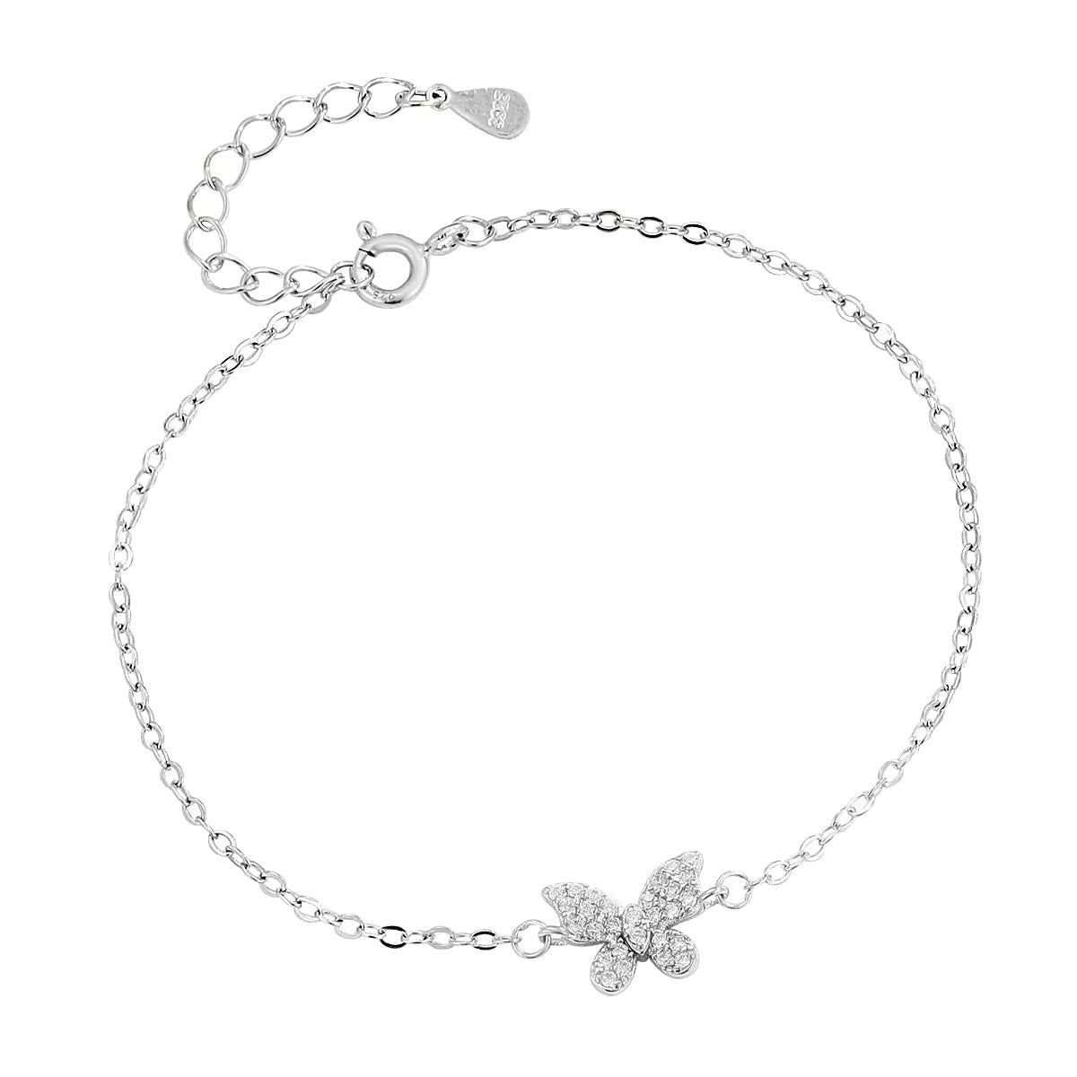 Mariposa Silver Anklet for women 