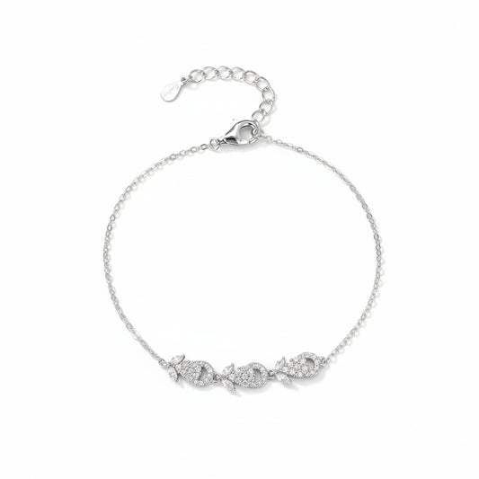 Midnight Dewdrop Silver Bracelet For Women 