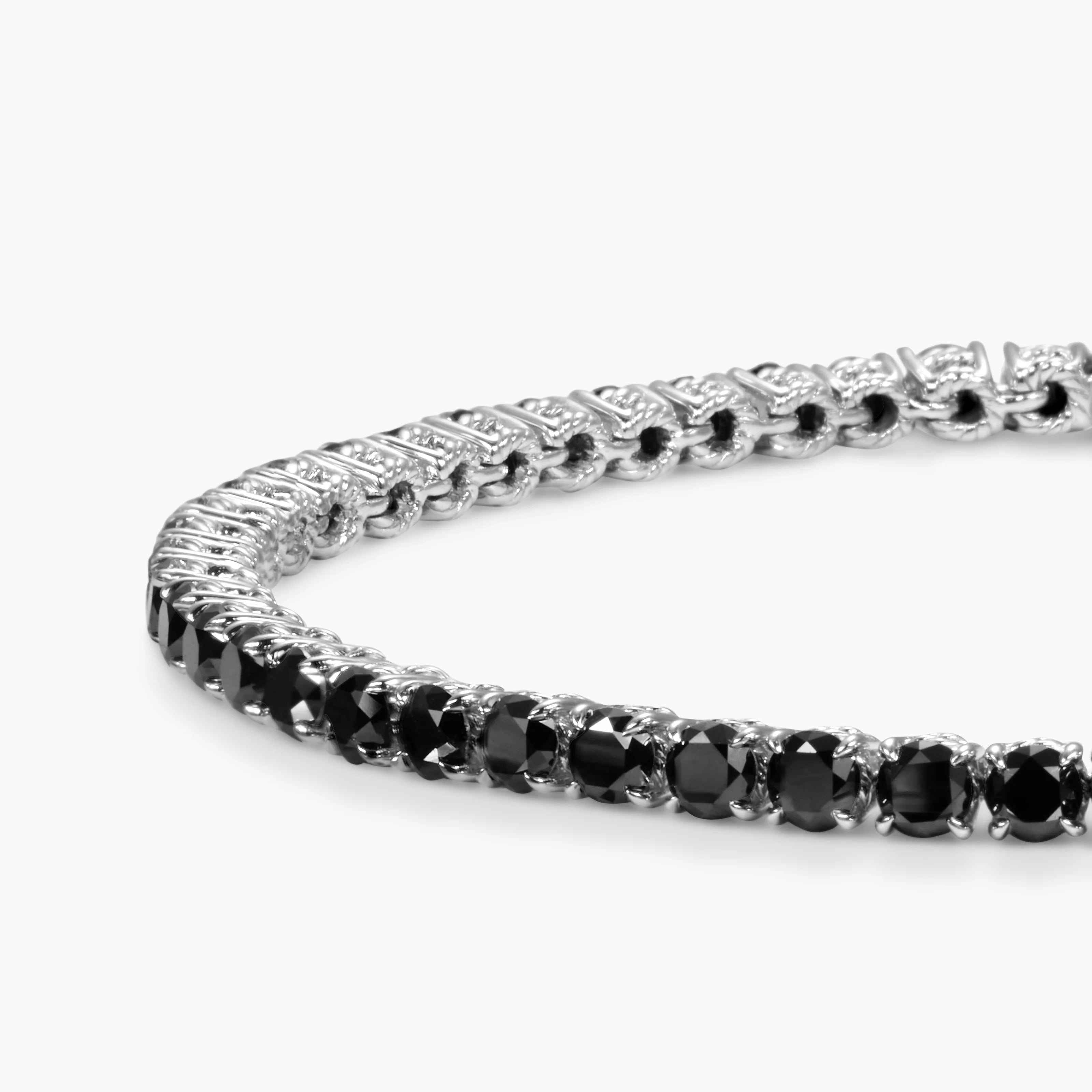 Midnight Onyx Men's Silver Bracelet 02