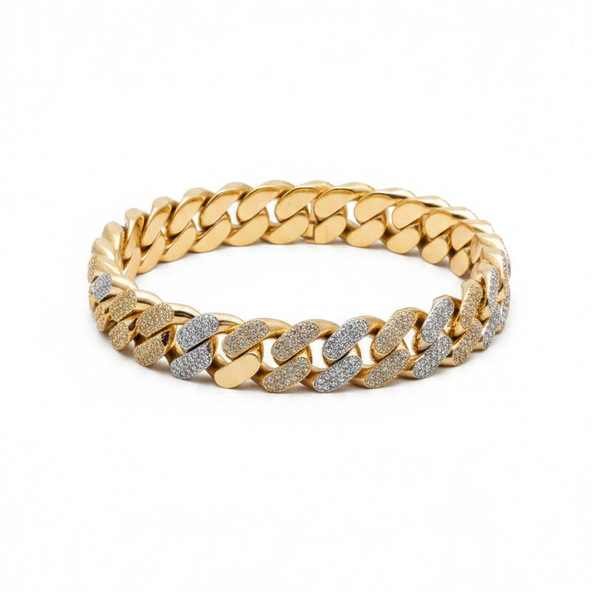 Monaco Textured Men's Silver Bracelet 