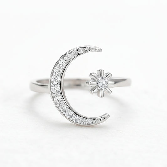 Moonlight Harmony Silver Ring for Women 