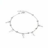 Multi-Key Charm Silver Anklet for women 