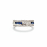 Obsidian Blue Silver Ring for Men 