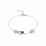 Oceanic Radiant Floral Silver Bracelet For Women