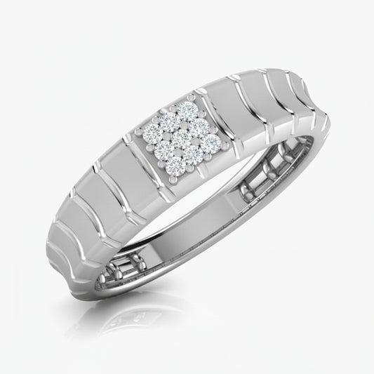 Paradigm Ridge Band Silver Ring for Men