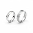 Parallel Groove Silver Couple Ring Set 