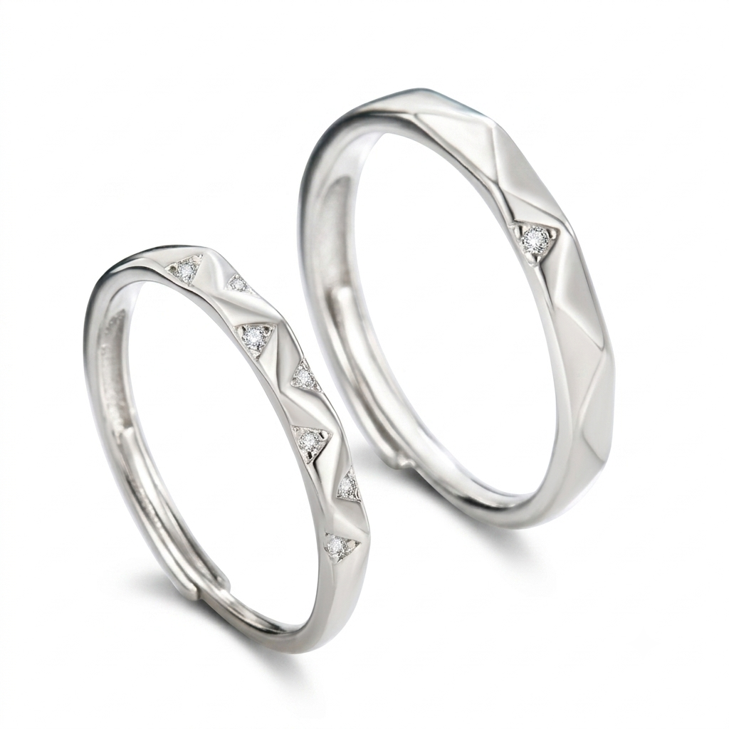 Peaks of Love Silver Couple Ring 