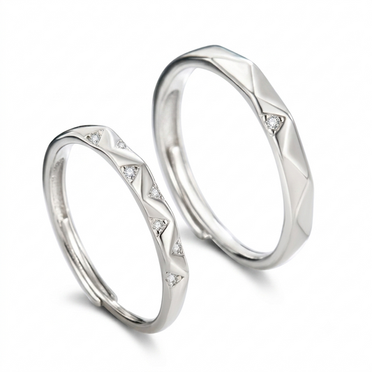 Peaks of Love Silver Couple Ring 
