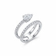 Pear Harmony Duo Silver Ring for Women