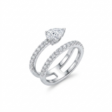 Pear Harmony Duo Silver Ring for Women