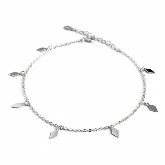 Rhombus Silver Anklet for women 