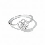 Rose Bloom Silver Ring for Women