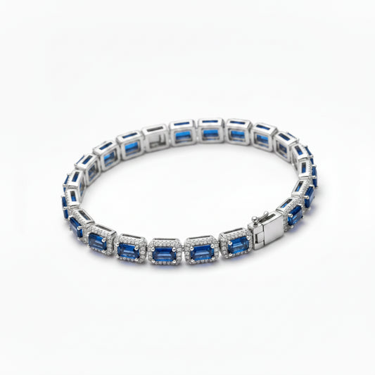 Royal Azure Halo Men's Silver Bracelet 