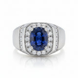 Royal Cobalt Signet Silver Ring for Men