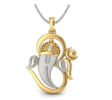 Om Ganesha Golden Silver Necklace