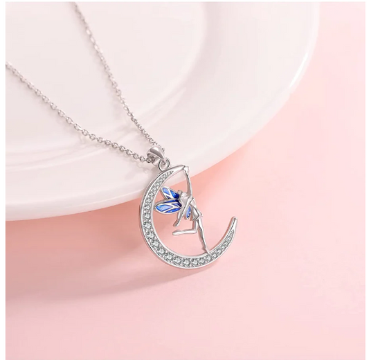 Flying Angel Design Silver Necklace For Women