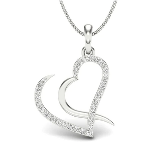 Blossom Heart Silver Necklace For Women