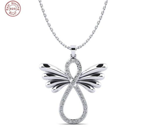 Angel Wing Silver Necklace For Women