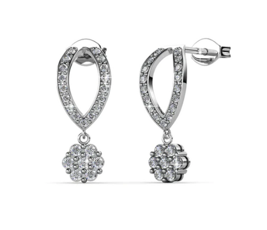 Dazzle Drops CZ Diamond Silver Earring For Women