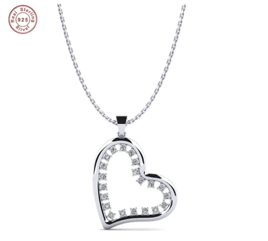 Heartfelt Chic CZ Diamond Silver Necklace For Women