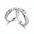 Serenade Bypass Silver Couple Ring 