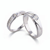 Serenade Bypass Silver Couple Ring 