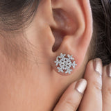 Snow design pure silver earrings for girls