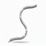 Solar Flare Ice Tennis Men's Silver Bracelet 