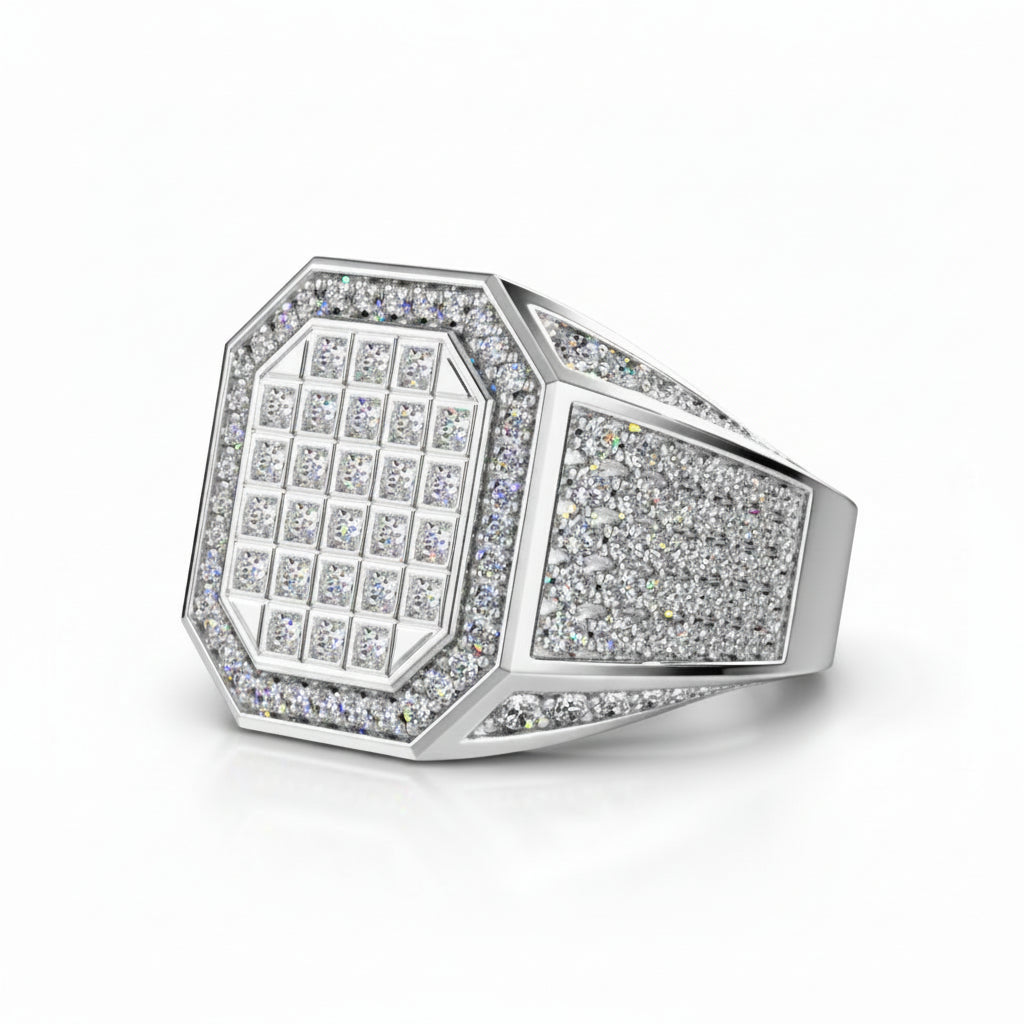 Sovereign Ice Silver Ring for Men 