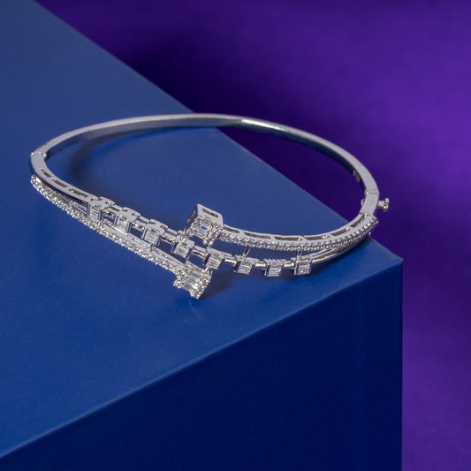 Sparkle Silver Bangle For Women