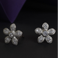 Floral Cubic Zirconia Silver Earring