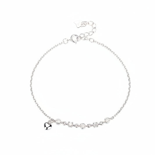 Sweetheart Solitaire Silver Bracelet For Women 