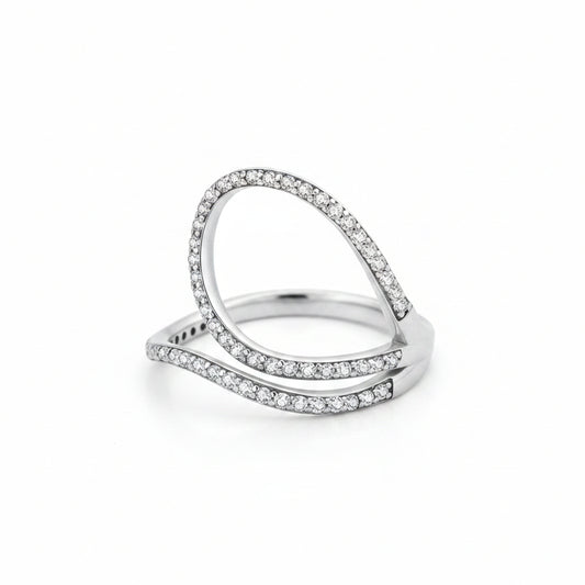 Teardrop Luxe  Silver Ring for Women 
