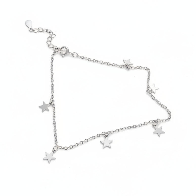 The Galaxy Silver Anklet for women 