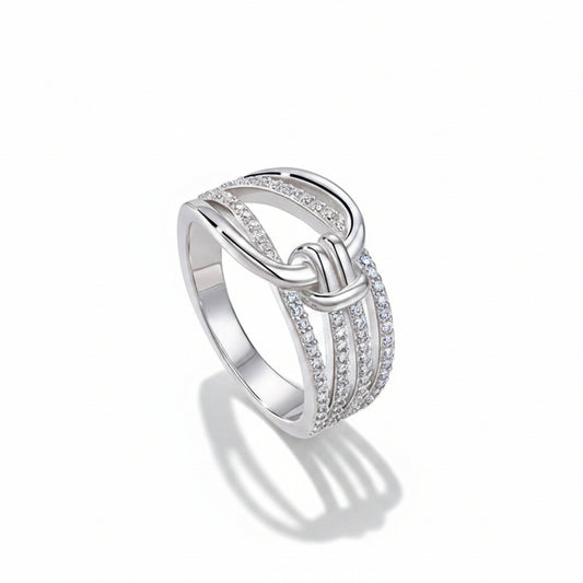 Triple Knot Radiance Silver Ring for Women 