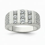 Triton Channel Band Silver Ring for Men