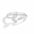 Twin Leaves Silver Ring for Women 