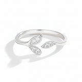 Twin Leaves Silver Ring for Women 